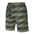 thumbnail image 6 of Uemuo Jungle Green Camo USA Flag Pattern Men's Swim Trunks Hawaiian Beach Bathing Suit Swimsuits Beach Quick-Dry Shorts with Pockets-, 6 of 9