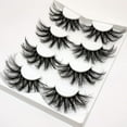 thumbnail image 3 of 25mm Lashes Big Fluffy False Eyelashes 3D Dramatic Long Volume Faux Mink Lashes Pack 4 Pairs, 3 of 5