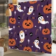 thumbnail image 5 of Tchckioa Shower Curtain for Bathroom,Halloween Pumpkin Ghost Privacy Protection Hooks Bath Curtain,72x84, 5 of 8