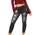 thumbnail image 5 of Ripped Jeans for Women, Fashion Ladies Comfy Stretchy Denim Jeans Jeggings Pull On Skinny Casual Trousers with Pockets Lightweight Trendy High Waist Long Pants Jeans, 5 of 5