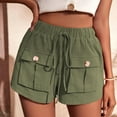 thumbnail image 2 of IROINNID Women's Summer Casual Drawstring Comfy High Waist Shorts With Pocket, 2 of 8