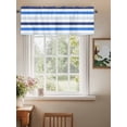 thumbnail image 2 of Valances for Windows Blue Gradient White Striped Rod Pocket Cafe Window Treatments Valance Curtains for Kitchen Bathroom Laundry Basement Windows 60"x18", 2 of 9