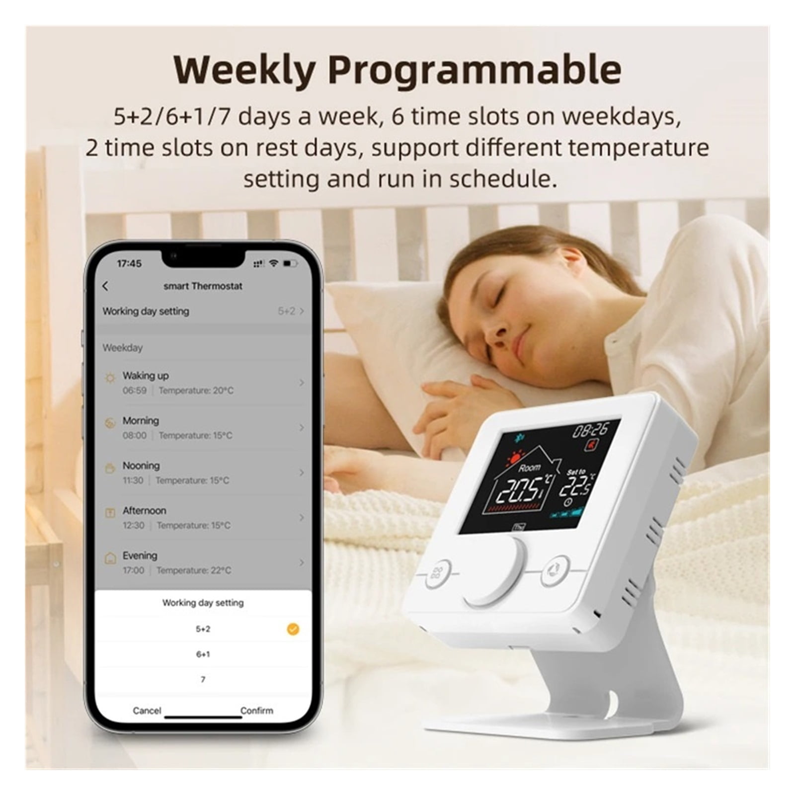 Wireless Thermostat Programmable Temperature Controller For Room Gas Boiler Actuator