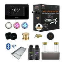 Black Series 4.5KW Steam Bath Generator with Advanced Control, BLUETOOTH WIFI, and Dual Aroma Pump in Gold