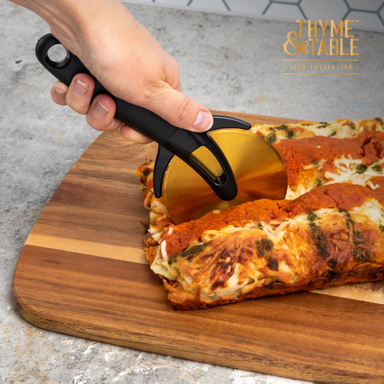 Thyme & Table Stainless Steel Gold Pizza Wheel