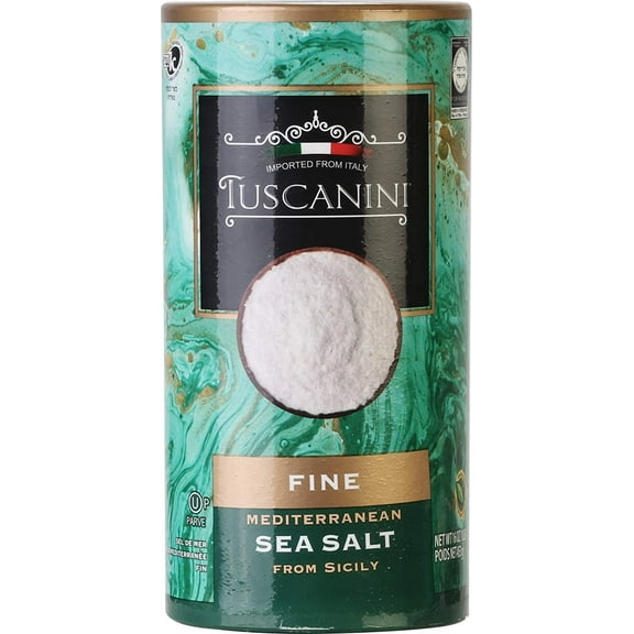 Tuscanini Premium Italian Fine Sea Salt, 16oz Tube, Mediterenian Sea Salt From Sicily Italy