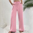 thumbnail image 4 of Sngxgn Pants for Women High Waisted Pants Drawstring Elastic Casual Pants Work(Pink,XL), 4 of 7