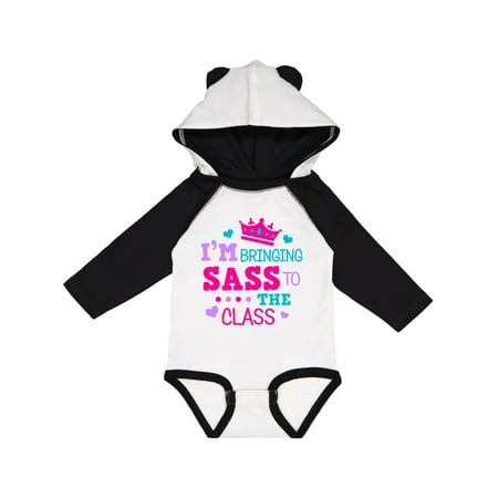 

Inktastic Back to School I m Bringing Sass To The Class with Crown Gift Baby Girl Long Sleeve Bodysuit