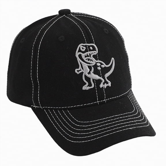 Gibobby Baby Boys Girls Baseball Hat Dinosaur Pattern Adjustable Toddler Sun Hat 12 18 Months 1-4T Kids Outdoor Play Cap Infant Ball Cap for Summer(3-8 Years,Black)