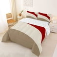 thumbnail image 2 of Homewish Abstract Wave Lines Full Size Comforter Sets,Mid Century Modern Bedding Comforter Set,Red,Reversible,3pcs,1 Comforter and 2 Pillowcases, 2 of 7