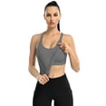 thumbnail image 3 of Charmo Women's Scoop Neck Ribbed Tank Tops Slim Straps Cropped Tops Built in Bra, 3 of 6