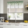 thumbnail image 4 of Botanical Vines Curtain Valances for Windows, Kitchen Valance Window Treatments Panel 2 Pack, Green Botanical Eucalyptus Leaves Rod Pocket Short Curtains for Bathroom Bedroom 60 x 18 Inch, 4 of 8