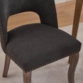 thumbnail image 6 of CQSXDA Fabric Upholstered Wooden Dining Chairs Set of 2, Cozy Farmhouse Style for Kitchen and Dining Room Décor，Black, 6 of 12