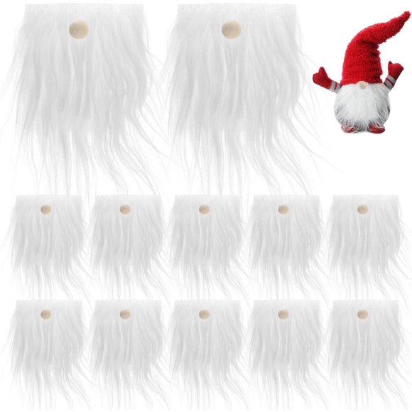 ZOUSSIQI 1 Set Dwarf Beard Craft Fur for Gnomes Pre- Cut Gnome Beard Santa Beanie Hat Gnome Beard Costume Crafting Fur Beards White Fur Halloween Accessories Faux Fur Wood Material Clothing CJ-90014