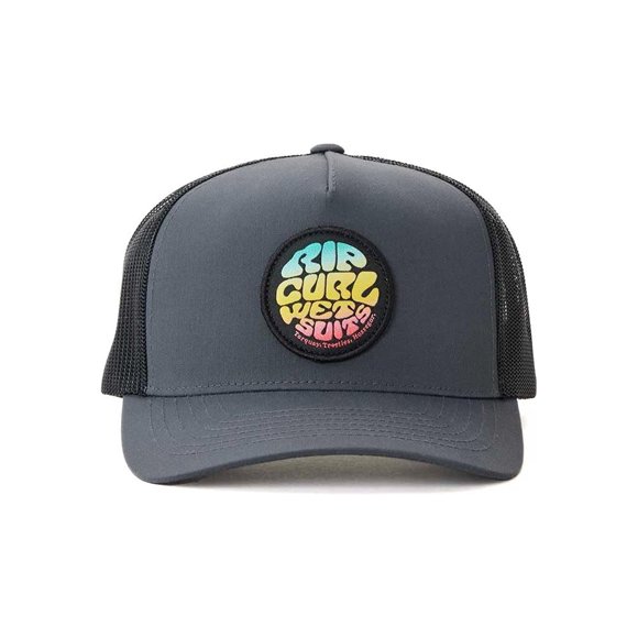 Rip Curl Curve Peak, Casquette de Camionneur Structurée, Casquette de Baseball Snapback en Maille pour Hommes, Ajustable, Noir Lavé 244, Taille Unique