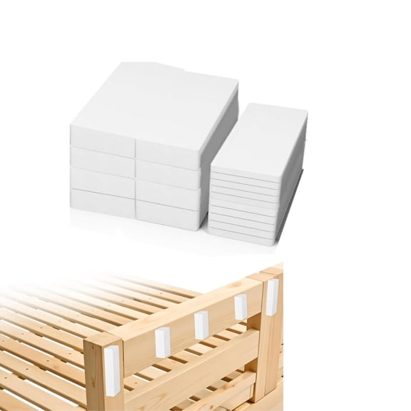 Anti-Vibration Soundproof Pads,QZS Anti-Vibration Soundproof Pads for Bed Frame/Headboard,Double Sides Self Adhesive Furniture Pads,White,8Pcs (0.79in) 24Pcs (0.12in)