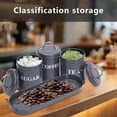 thumbnail image 4 of Pethiy Kitchen Storage Canister,Metal Vintage Kitchen Canisters Set of 3,Coffee Sugar Tea Canister Set,Food Storage Canister with Lid,Farmhouse Kitchen Decor,Gray, 4 of 9