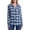Blue, variant on Vintage Women's Long Sleeve Button Down Flannel Shirt (US, Alpha, Large, Regular, Regular, Yellow)
