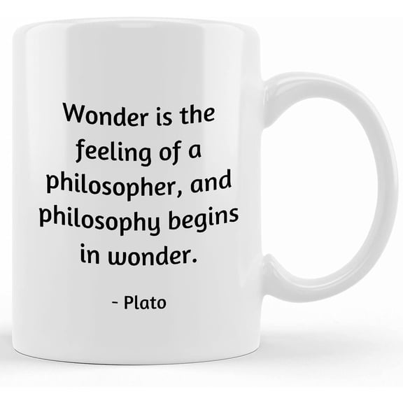 Plato Quote Coffee Mug! _wonder Is The Feeling Of A Philosopher, And Philosophy Begins In Wonder_ _ Ancient Wisdom, Greeks, Ceramic Novelty Coffee Mug, Tea Cup, Gift Present For Birthday