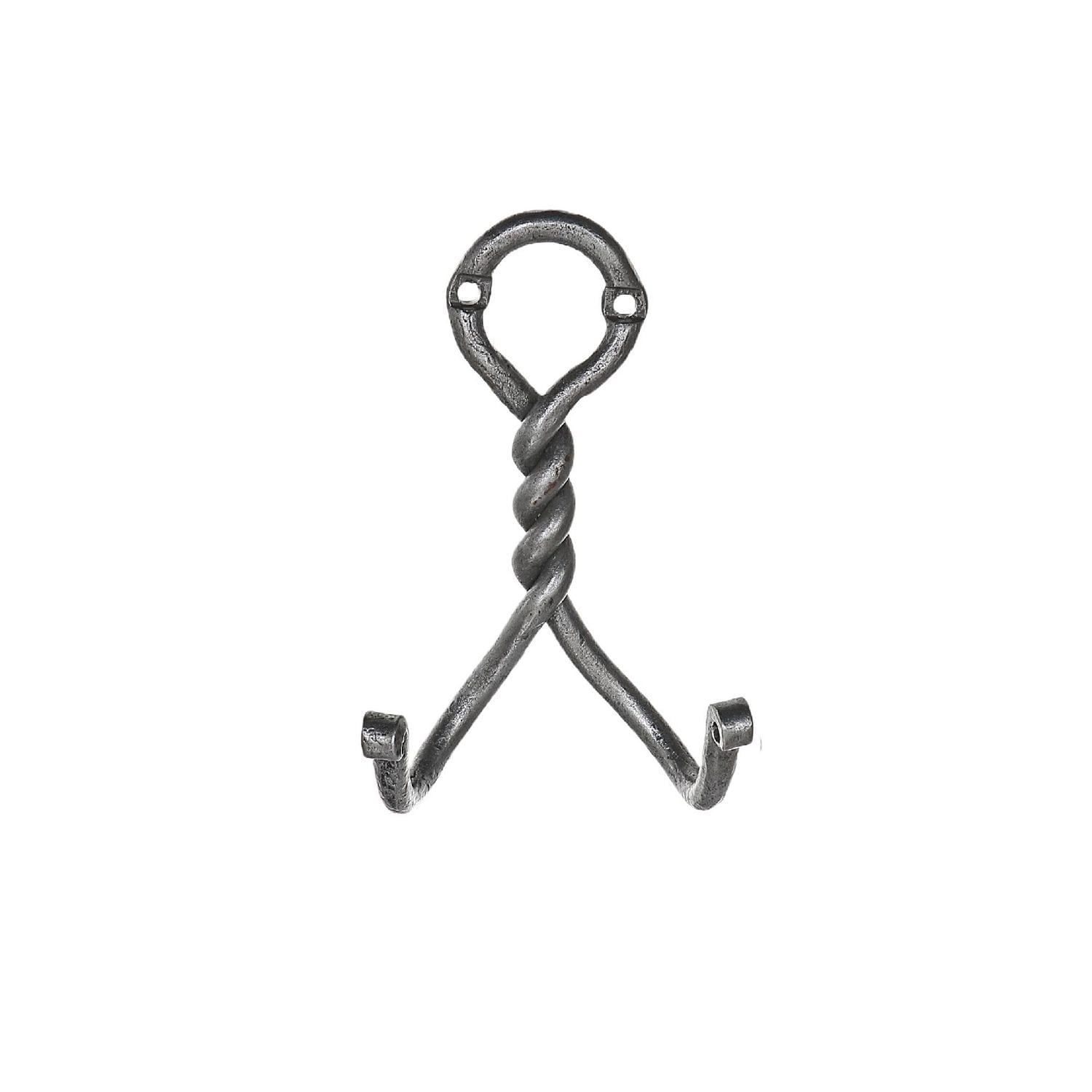 Double Twist Iron Wall Hook (Antique Nickel) - Set of 4