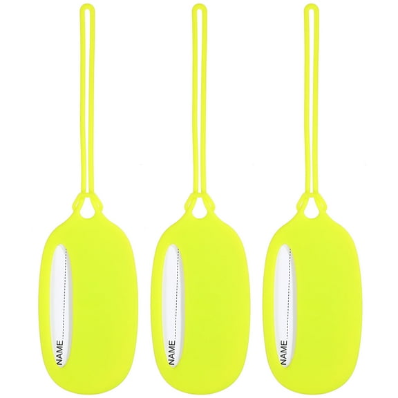Set of 3 Light Green Silicone Luggage Tags - , , Flexible Suitcase Name Tags for Easy Identification