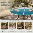 thumbnail image 6 of Round Outdoor Tablecloth with Umbrella Hole and Zipper, Turquoise White Ombre Tablecloth with Elastic Waterproof, Modern Country Abstract Stripes Patio Table Covers for 45" - 54" Picnic Pool Tables, 6 of 9