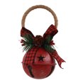 thumbnail image 1 of Colgador de puerta con lazo de cuadros de búfalo, cascabel de pino navideño, adornos para colgar en la pared, 2 uds., 1 of 5