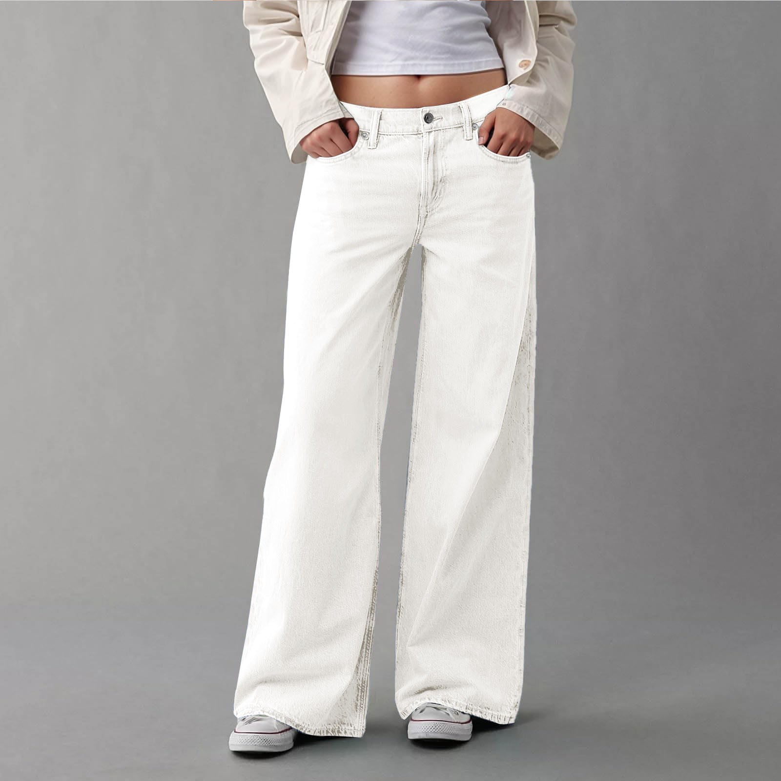 WTXUE Straight Leg Jeans for Women High Waisted Wide Leg Loose