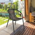 thumbnail image 5 of Gymax 10PCS Patio Rattan Dining Chair Outdoor Stackable Armchair Yard Garden Brown, 5 of 10