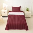 thumbnail image 2 of Castle Fairy Abstract Minimalist Vertical Line Twin Sheets 3pcs,Geometric Strip Pattern Bedding,Deep Red Slate Blue,1 Flat Sheet, 1 Fitted Sheet and 1 Pillowcase, 2 of 7