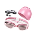 thumbnail image 4 of AWHAO 5Pcs Swimming Goggles and Cap Swimming Glasses Large Frame Protection Clear View Pink, 4 of 9