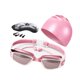 thumbnail image 4 of Juego de 5 gafas y gorro de natación con pinza nasal y tapones para los oídos para piscina. Rosa, 4 of 8