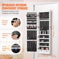 thumbnail image 4 of VEVOR Mirror Jewelry Cabinet 47.05in Lockable Wall or Door Mounted Armoire White, 4 of 11