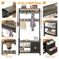 thumbnail image 5 of LainTene Hall Tree with Bench - 6-in-1 Industrial 31.5" Entryway Organizer, 17 Adjustable Hooks & 2 Drawers, Hanging Rod & Top Shelf, 300lb Weight Capacity for Hallway and Living Room, Gray, 5 of 6