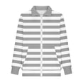 thumbnail image 4 of Fall Striped Sweatshirt for Girls Casual Full Zip Jacket Kids Long Sleeve Lightweight Outerwear with Pockets New Long Sleeve Casual Loose Outerwear Dark Gray 160, 4 of 6