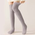 thumbnail image 5 of Besolor Thigh-High Fuzzy Socks for Women Soft Warm Long Cozy Slipper Plush Winter Over the Knee Socks Christmas Gifts, 5 of 9