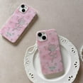 thumbnail image 3 of Bling Glitter Roses Flowers Pink Phone Case Compatible with iPhone Case for Women Girls (Pink,iPhone 12 Pro), 3 of 6
