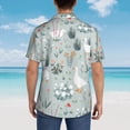 thumbnail image 6 of Balery Goose and Doodle Flowers Print Men's Hawaiian Shirts Short Sleeve Beach Shirt Relaxed Fit Vacation Button Down Shirts-Large, 6 of 9