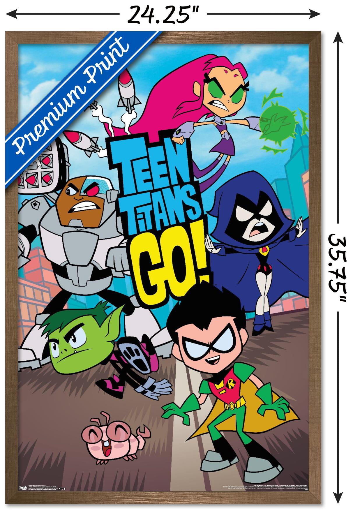 DC Comics TV - Teen Titans Go! - Group Wall Poster, 22.375" x 34", Framed