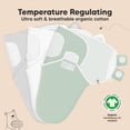 thumbnail image 4 of Baby Swaddle Sleep Sacks 3-Pack Organic KeaBabies (Sage), 4 of 9