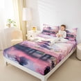 thumbnail image 4 of Homewish Cherry Blossom Twin Sheet Sets,Japanese Theme Twin Fitted Sheet,Pink Sakura Flat Sheet For Girls Kids,Breathable Home Decor,3pcs, 4 of 7