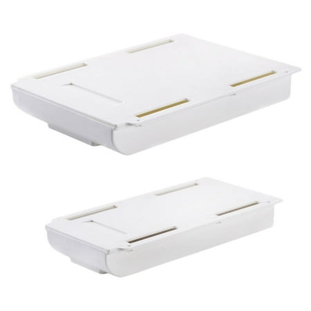 

2PCS Under Table Storage Drawer Paste Wall-mounted Small Drawer (L+S White)