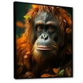 thumbnail image 2 of Designart "Impressionist Jungle Apes" Orangutan Floater Framed Wall Decor, 2 of 5