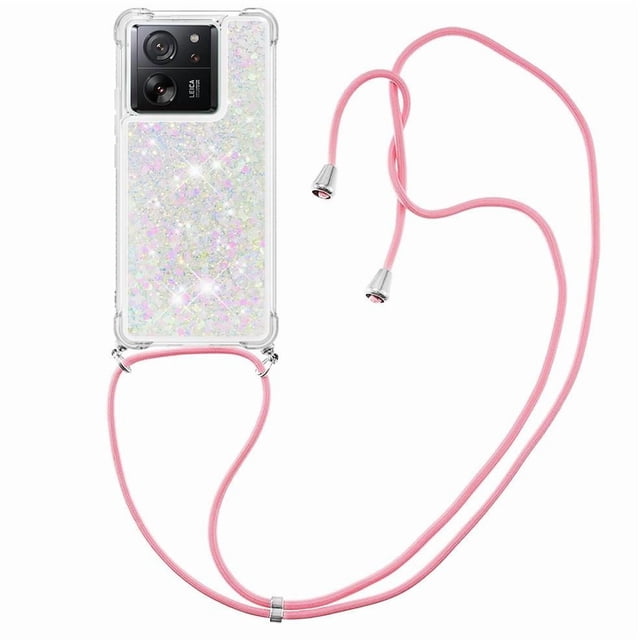 Funda FOXDOCK para Xiaomi 13T/13T Pro con Cuerda Ajustable, Brillo Líquido, Protección Antigolpes y Lente – Ideal para Regalo