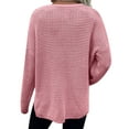 thumbnail image 2 of Innerwin Knitted Sweaters Long Sleeve Women Sweater Work V Neck Knitwear Pullover Pink S, 2 of 4