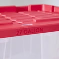 thumbnail image 6 of Hyper Tough 27 Gallon Clear Storage Bin with Red Snap Lid, Heavy Duty Plastic Storage Container, 6 of 11