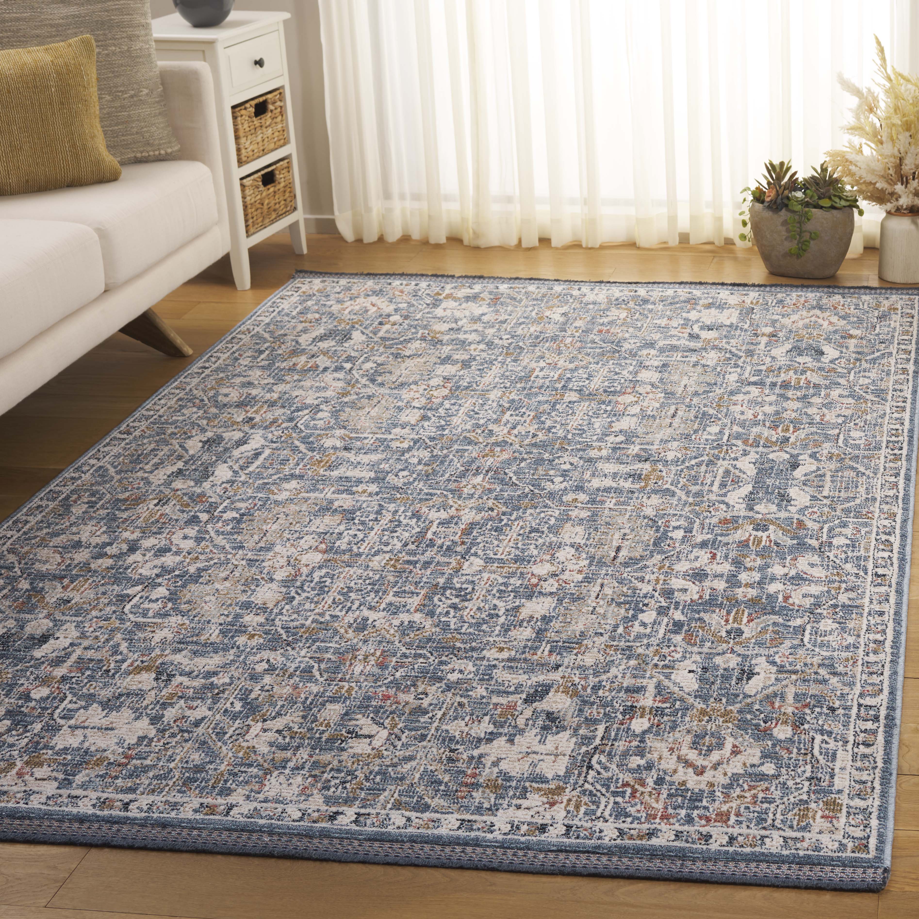 SAFAVIEH Vivaldi Jules Abstract Area Rug, Light Blue/Ivory, 5'3" x 7'6"