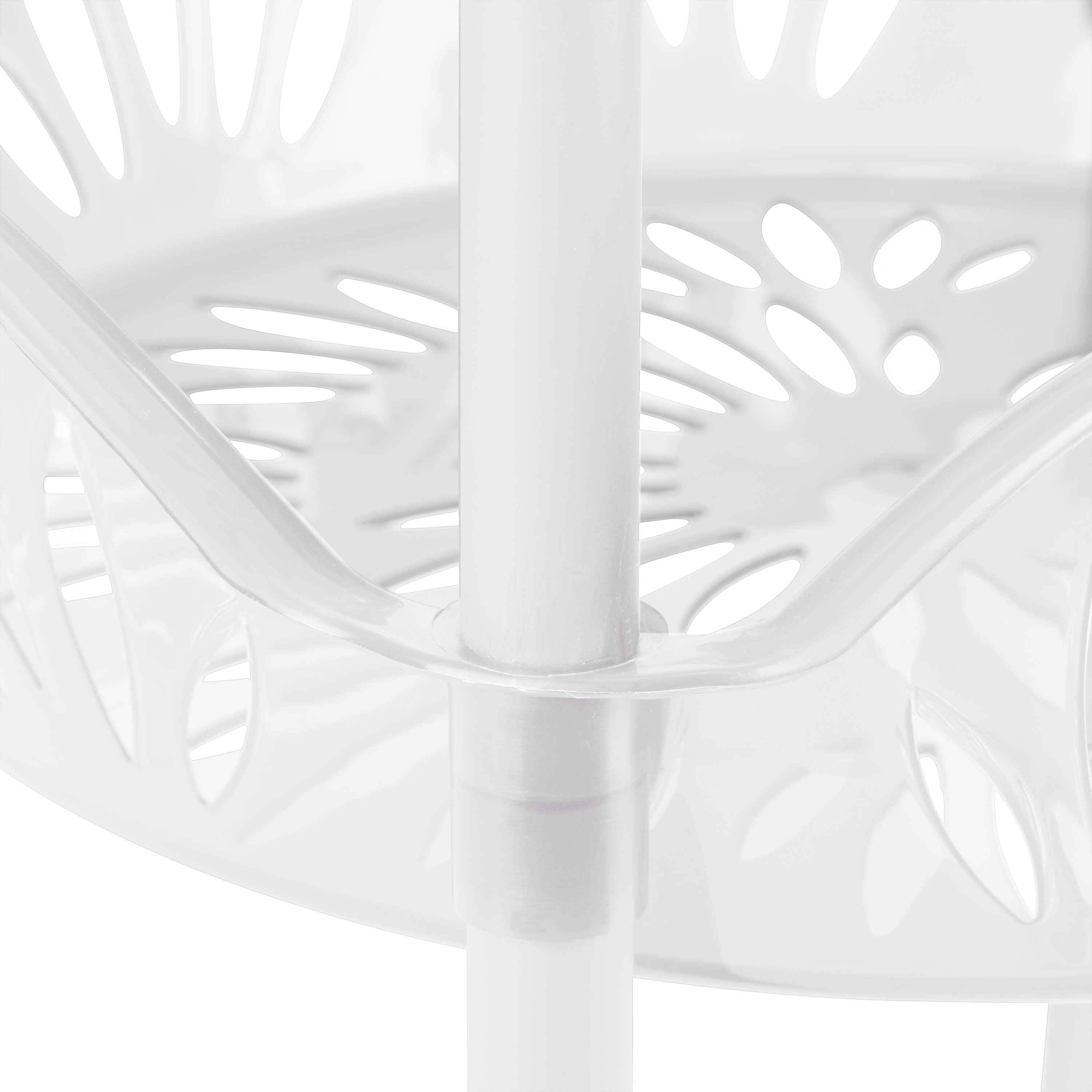Kitchen Details 4 Tier Large Plastic Basket Shelf Organizing Rack, White