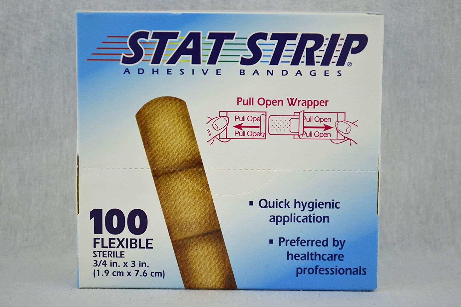 Aso LLC STAT STRIP ADHESIVE BANDAGES - Fabric, 3/4' x 3' - Model DER 15210 - Box of 100