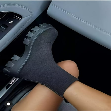 

Women‘s Thick Sole Knitted Ankle Boots Platform Sock Boots Solid Color Short Boots